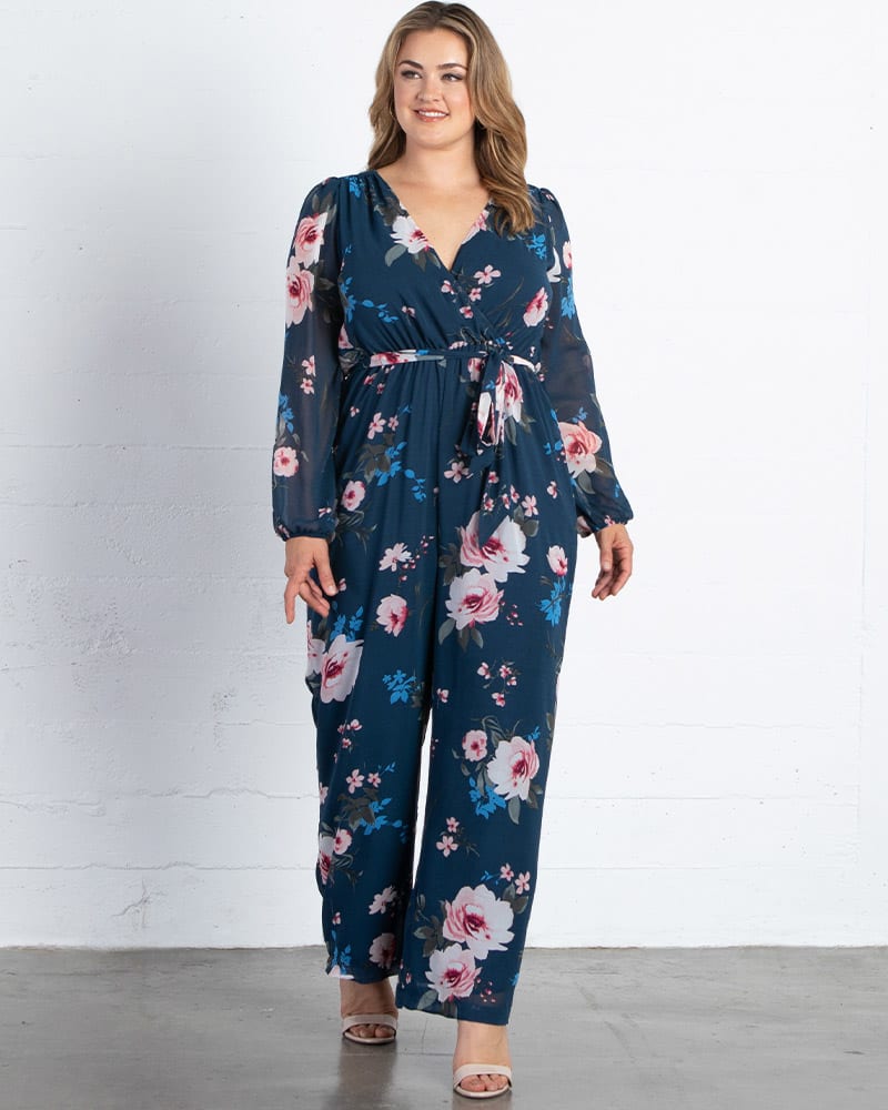 Chiffon plus size jumpsuits cheap
